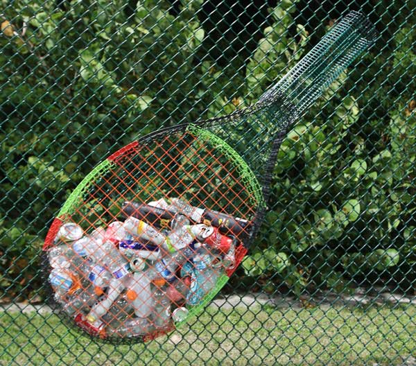 tennis racket recycle bin